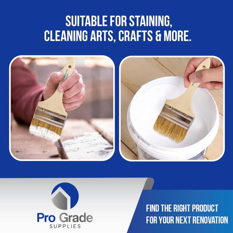 Pro-Grade Pro Grade - Chip Paint Brushes - 24 Ea 4 Inch Chip Paint Brush Light Brown - Image 3